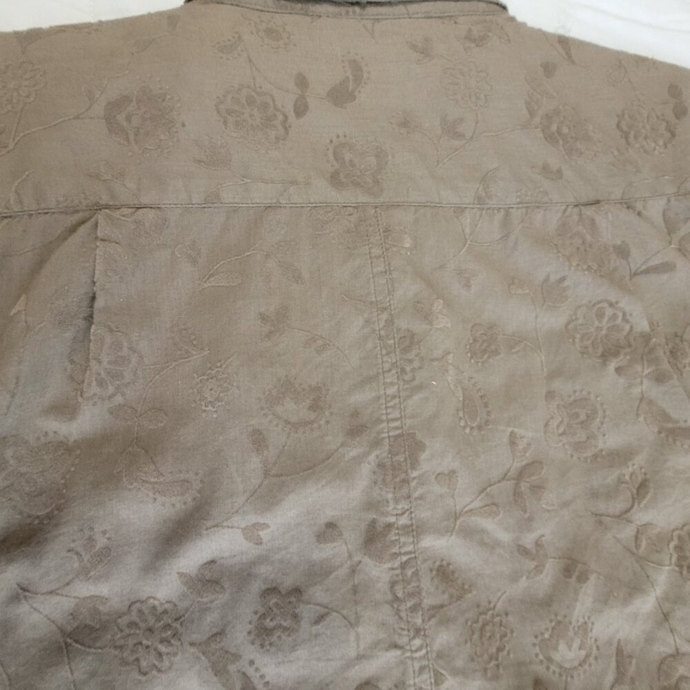 Territory Ahead Floral Brown Long Sleeve Shirt Flocked  Designs Size XL - Picture 14 of 14